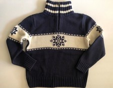 CHAPS Youth Blue Snowflake Apres Ski Knit Sweater Kids Youth 5 Used Once