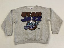 Logo 7 Utah Jazz Gray Crew Neck Sweatshirt Men  s Large