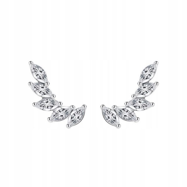 Fraise Ohrringe FlüGel Sterling Silber S925 Mit Zirkonen Sterlingsilber-image