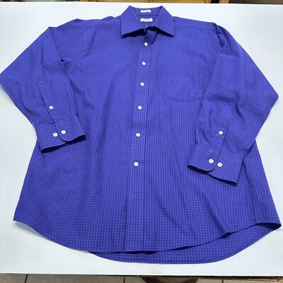 izod wrinkle free dress shirts Mens Izod Wrinkle Free Twill Check Long Sleeve Regular 16 32/33 Button Up  Shirt