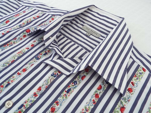 Ted Baker, TED BAKER Mens Shirt 🌍 Size 5 (CHEST 46") 🌎RRP £65-129+📮VINTAGE FLORAL STRIPE