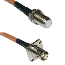 RG400 F FEMALE to BNC Flange Female RF Cable FAST-SHIP LOT