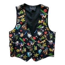 VTG Y2K 1992 NICOLE MILLER Christmas In July SILK LIMITED EDITION VEST Size M