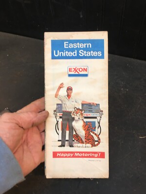 Vintage Exxon  Gas Station Eastern USA    Area Map Circa 1960s  Gas Station Map
