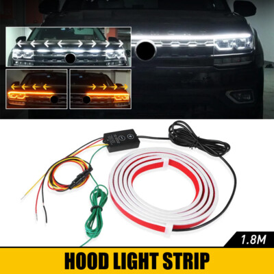 #ad For Ram 1500 2500 3500 Dynamic LED Hood Light Strip DRL White Amber Turn Signal $20.89