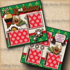 CHRISTMAS SANTA 2 premade scrapbook pages paper piecing printed DIGISCRAP A0165