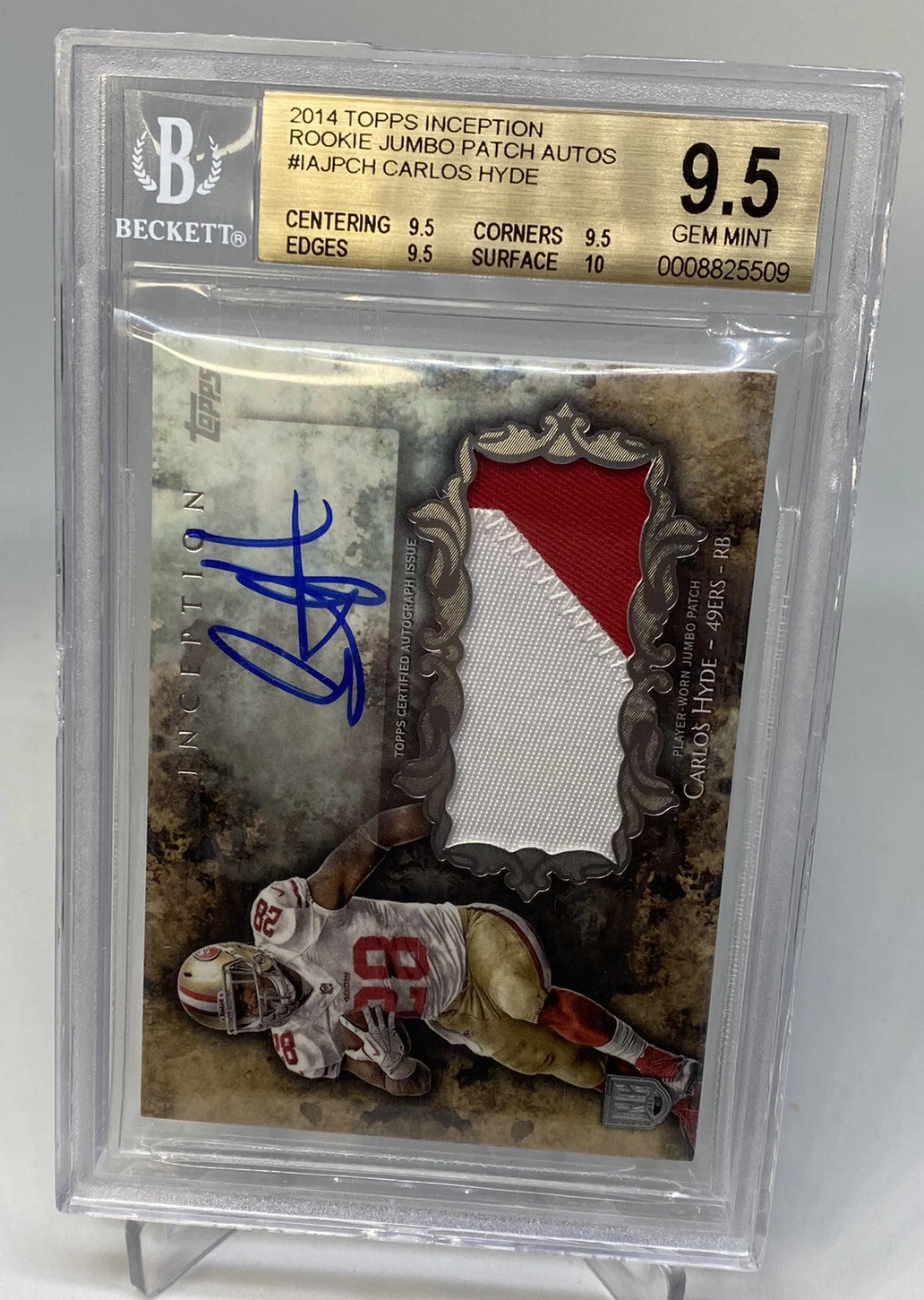 Carlos Hyde Topps Inception Rookie Jumbo Patch Autographs #CH Base