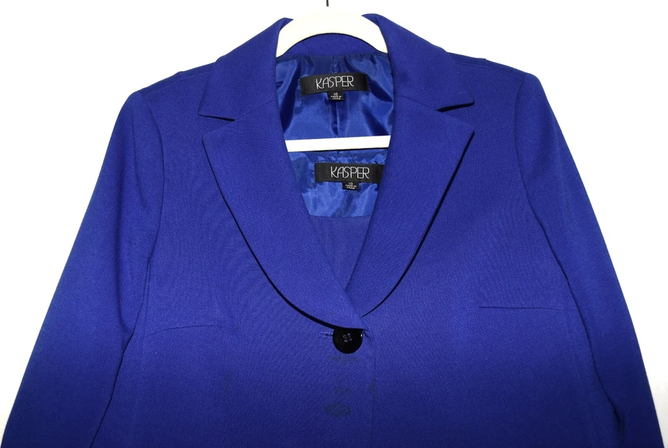 Kasper 2 Pc Purple V-Neck Single Button Blazer Jacket with Matching Top Size 10 - Image 3 of 4