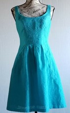 Nine West Women Teal  Vacation Summer Sleeveless Beachie Fun Dress Size 2