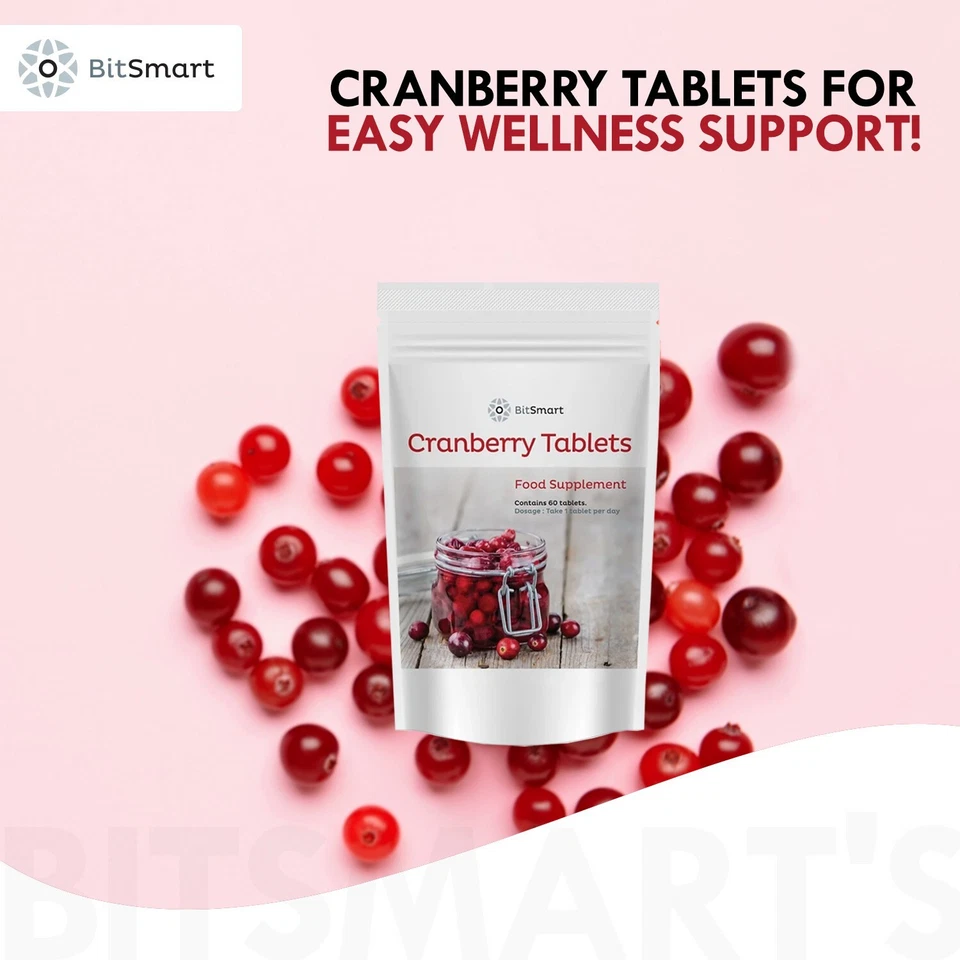 BIT SMART Cranberry 12000mg | 60 Tablets | Cystitis, Urinary Tract UTI Bladder Support UK