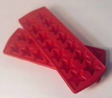2 STAR MOLDS ICE CUBE TRAYS JELLO MOLD SHAPE RED MAKES 14 CUBES EACH
