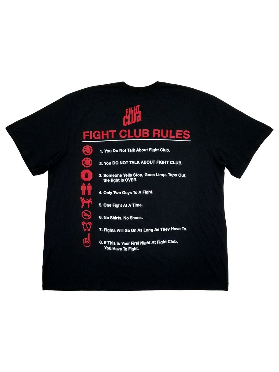 Fight Club Mens Big & Tall Black Soap & Rules Graphic Tee T-Shirt