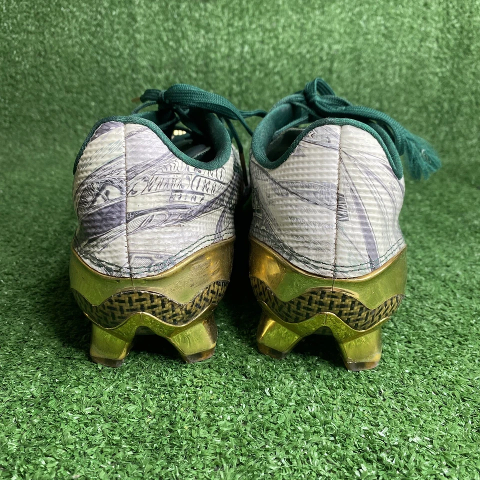 ADIDAS Adizero 5.0 Snoop Dogg Money Green Gold Football Cleats Men's 13 US Shoes - Image 4 of 4