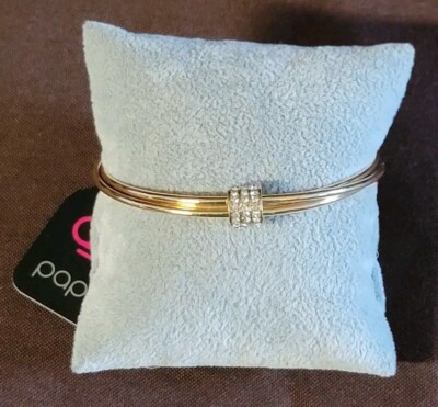 Paparazzi Roll Out The Rhinestones Gold Multi-Layered Bracelet