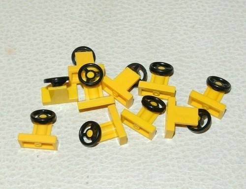 LEGO: Set 10x Lenkrad Fahrzeug - Ref. 3829c01 gelb - Set 10170 7939 1590 7898