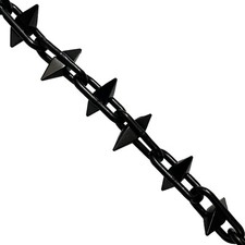 Black Steel Spiked Chain 6mm Garden Fence Decking Patio Drive Car Per Metre