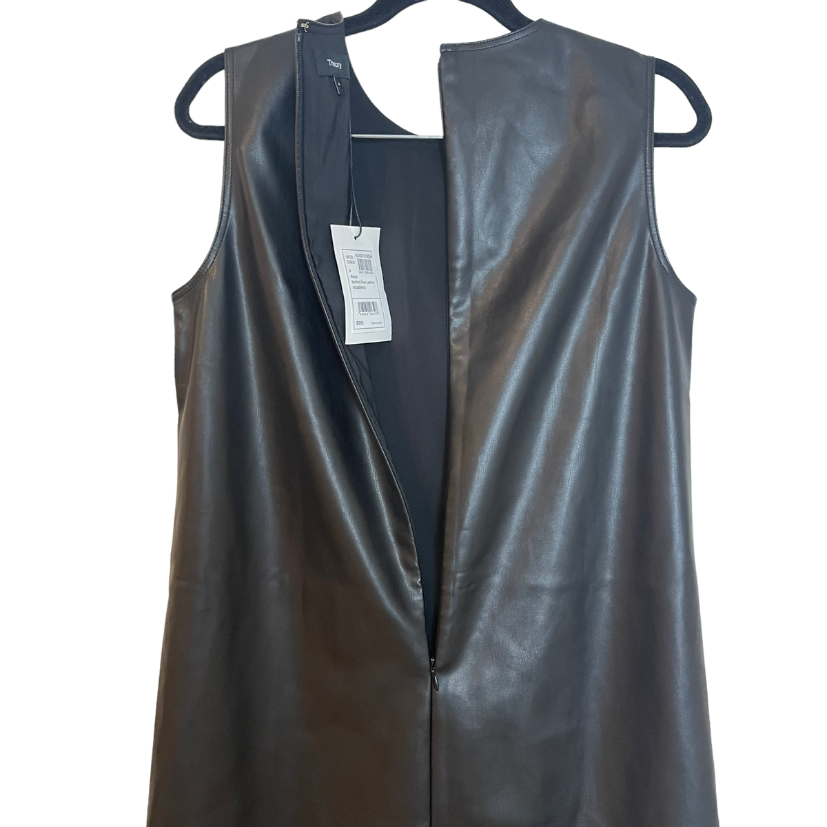 Theory Bedford Mod Vegan Leather Sleeveless Shift Dress Black Women's Size  4 | eBay