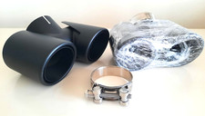 Land Rover Defender Glossy Black Exhaust Muffler Pipes 2020-22(L&R)Clamp on Tips