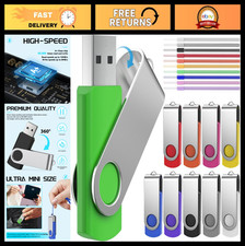 64GB USB Flash Drive 10 Pack - High Capacity Multicolor Metal Swivel Jump Drives