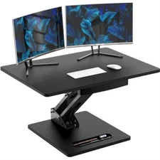 SHW 28" Over Desk Height Adjustable Standing Desk, Black MSRP: $84.49 -