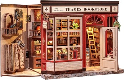 Book Nook Kit - DIY Miniature House Dollhouse Kit,Booknook Tiny House Bookshelf