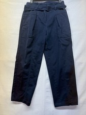 NEW Banana Republic Twill Belted Pants Women 8 Navy high Rise Pleated Taper