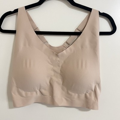 Studio 1886 Womens Seamless Racerback Bra 1X Plus Wirefree Comfort Nude Lounge