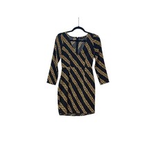 Forever 21 Contemporary Woven Dress Black Gold Size XS