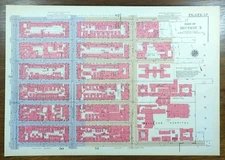 1934 KIPS BAY MANHATTAN Map NEW YORK CITY Old Vintage Original BELLEVUE HOSPITAL