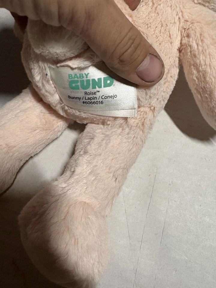 14" Baby Gund Pink Rosie Bunny Bow Soft Plush Stuffed Animal Lovey Toy 6066016 - Image 3 of 3