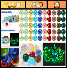 50 Glow in the Dark Handmade Glass Marbles - Colorful DIY Game Home Decor, 10