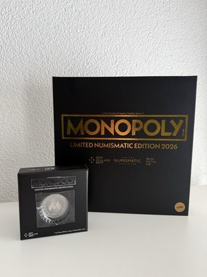 Monopoly 2026 Limited Edition 1 Unze Silbermünze WMF New Zealand Mint 1/999