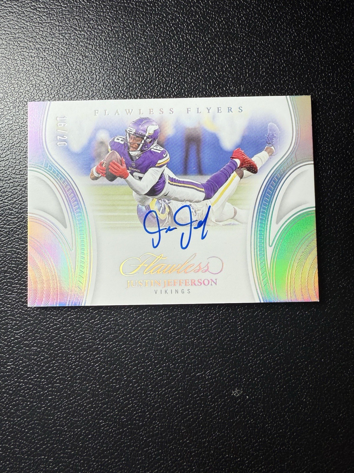 Justin Jefferson 2025 Panini Flawless Flyers Auto SP #d /25 Vikings On Card 🔥🔥 view 3