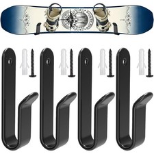 4 Pack Snowboard Wall Mount Clips, Horizontal Skateboard Wall Mount Snowboard
