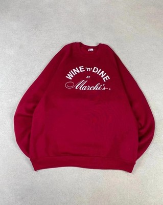 Jerzees Pullover Crewneck Sweat Made In USA Vintage Rare Bj. 1990 Printed Wine 50