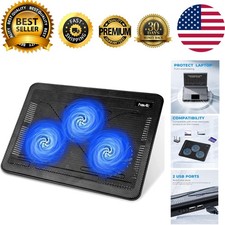 HV-F2056 15.6"-17" Laptop Cooler Cooling Pad - Slim Portable USB Powered 3 Fa...