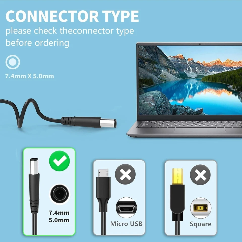 Chargeur pour Dell 90W 19,5V 4,62A 7,4x5,0mm pour Latitude Inspiron Vostro XPS - Photo 4/4