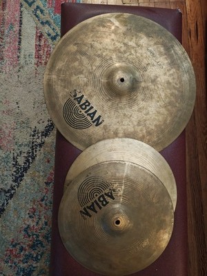 Vintage Sabian B8 plus Cymbal Set 20'' Ride & 14'' Hi-Hats circa 1986