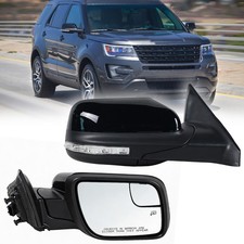 Side Mirror For Ford Explorer 16-19 W Power Heated Puddle Light Passenger Side