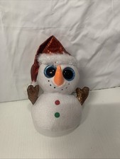 Ty Beanie Boos Scoop Snowman Christmas Santa Hat 9" Beanie Plush No Tag