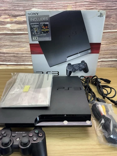 Consola Sony PlayStation 3 Slim 120 GB - Negra PS3 Paquete Probado - Imagen 1 de 24