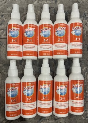 Bounce 3 in 1 Anti Static & Instant Wrinkle Release, Odor 3 Fl Oz - 10 Pack