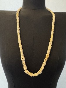 Vintage Bone Skull Beads Necklace Yak Buddha Prayer Beads Cotton 30β 76cm String