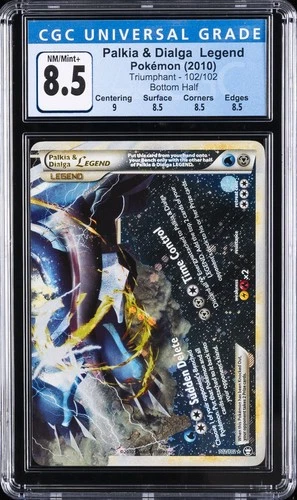 2010 POKEMON TRIUMPHANT BOTTOM HALF #102 PALKIA & DIALGA LEGEND CGC 8.5