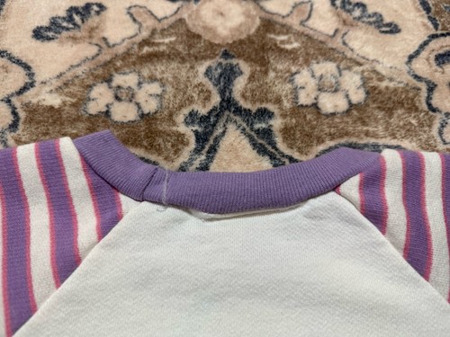 Vintage 80s Cabbage Patch Girls Purple Striped Pullover Graphic Sweatshirt - Picture 13 of 17