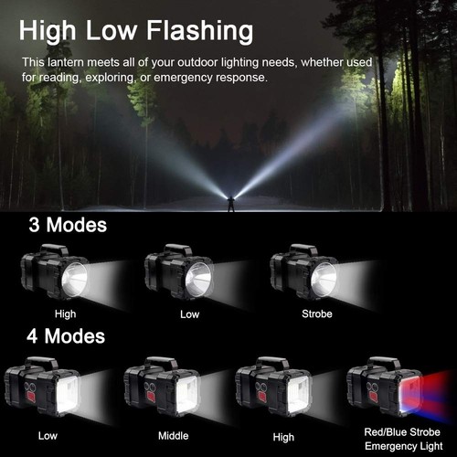 Wiederaufladbare Taschenlampe, LED Strahler Taschenlampe 10000 Kapazität 1200LM 20h U... - Bild 3 von 7