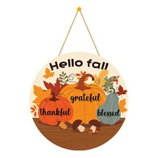 Wooden Fall Decor Welcome Sign Front Door Wreath Porch Decor for Thanksgiving