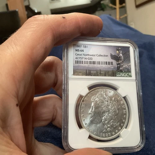 1887-P Morgan Dollar NGC MS-64 from the Great Northwest Collection Free Shipping