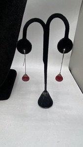 Sterling Silver Garnet & Glass Earring & Necklace Bundle 2pcs 11.3g