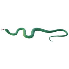 Simulation soft plastic toy snake Simulation Snake Rubber Tip Toy - Green U1P4